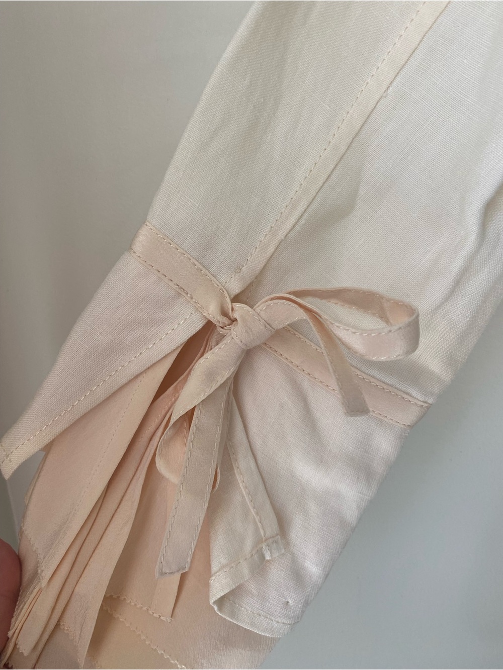 Cream Ruffle Hem Button-Up Jacket - Picture 7 of 7